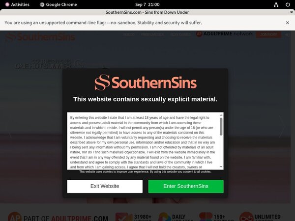 Southern Sins Promo Offer